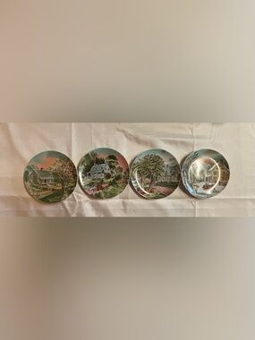 Vintage Currier & Ives American Homestead Four Seasons Collector Plates